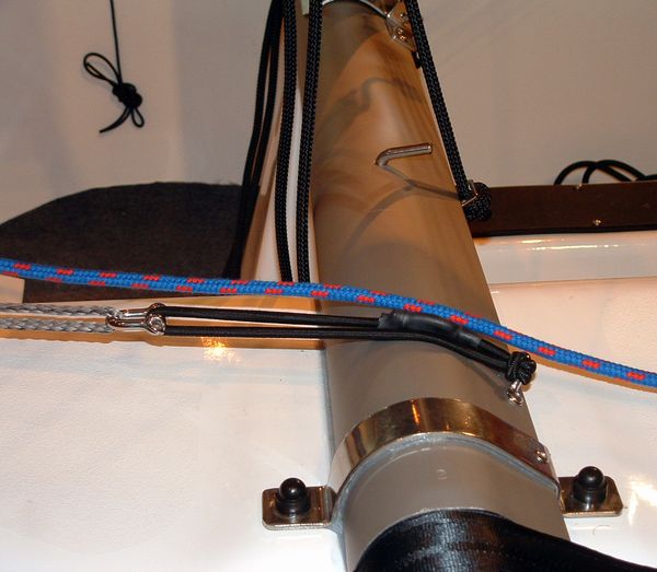 Gennaker furler tensioner
& arm locating pin detail